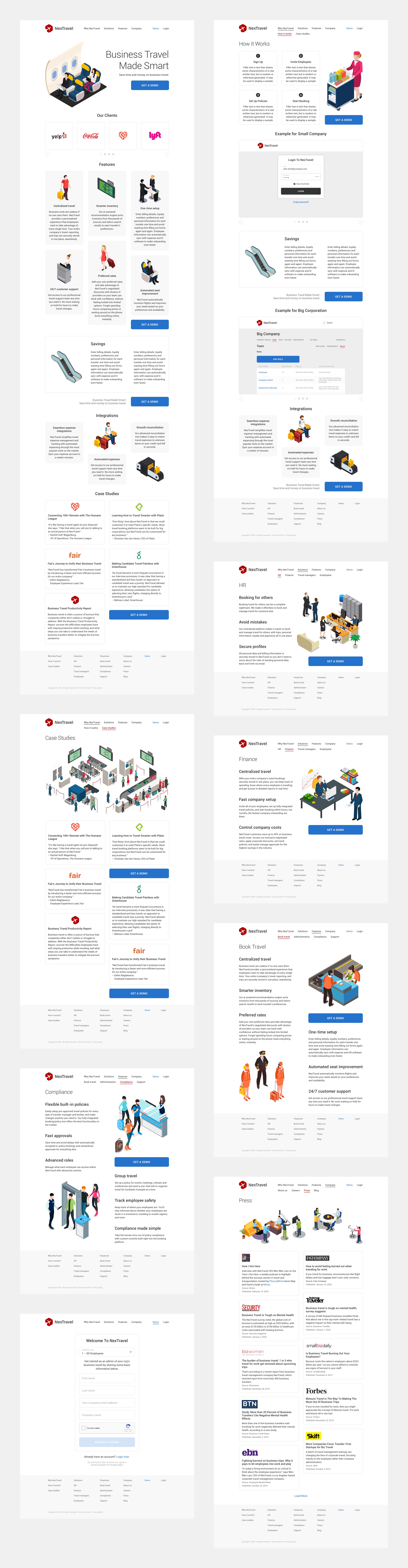 NexTravel Landing page
